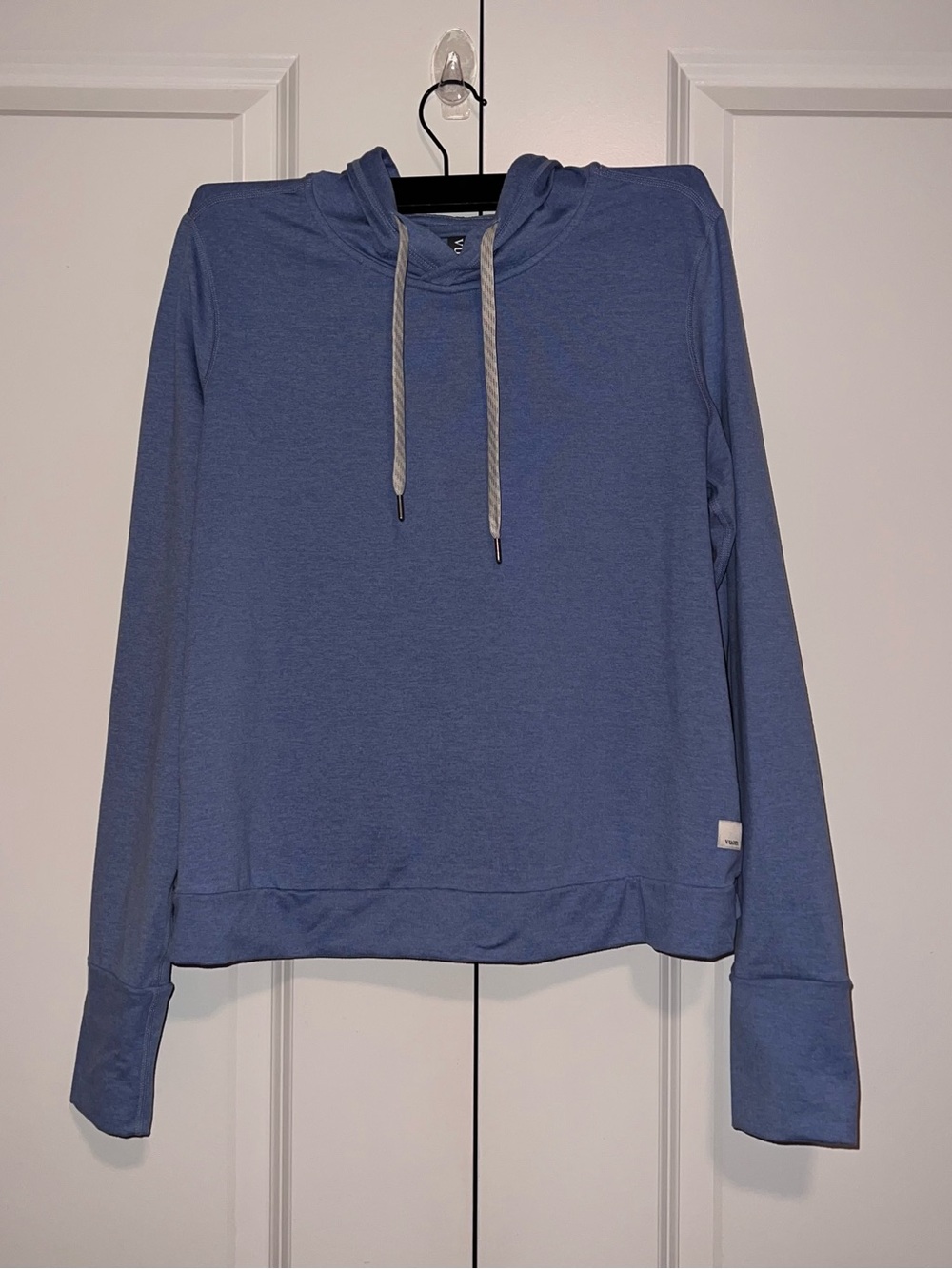 Vuori Halo Essential Light Blue Sweater with Hoodie, Size Small